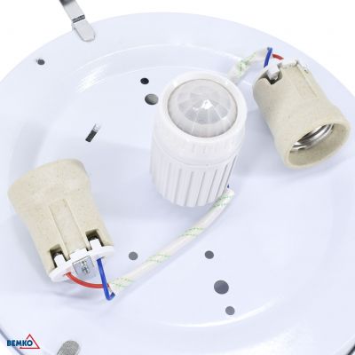 PLAFONIERA TAZAN Z CZUJ. PODCZER. 2X40W E27 IP20 FI-40 SZKŁO+STAL C38-ST78-240G-PIR BEMKO (C38-ST78-240G-PIR)